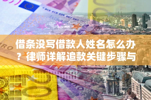北京借条没写借款人姓名怎么办？律师详解追款关键步骤与证据链构建